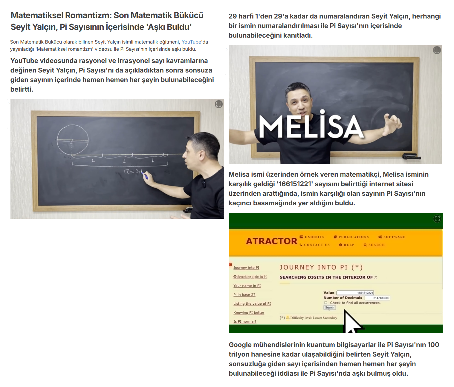 Matematiksel Romantizm: Seyit Yalçın Pi Sayısı'nın İçinde 'Aşkı Buldu'